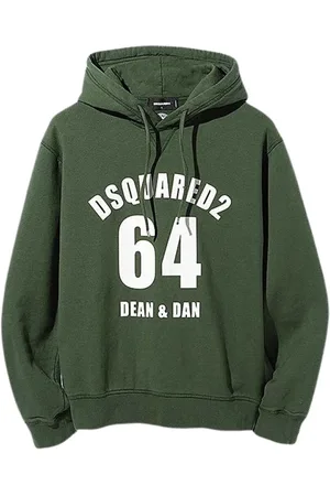 Dsquared2 Bluzy, Mężczyzna, Zielony, S, Bawełna, Bluza z kapturem i ściągaczem