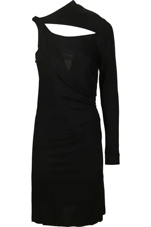 Victoria Beckham Sukienki, Kobieta, Czarny, S, Asymetryczna Mini Sukienka z Przecięciem