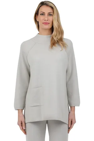 Gran Sasso Bluzy, Kobieta, Beżowy, M, Bluza z rozcięciami bocznymi i kieszenią