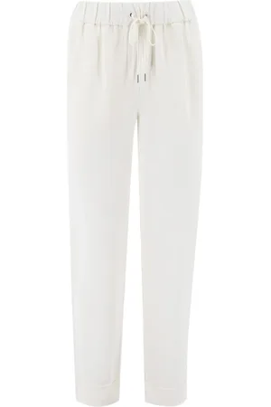 LE TRICOT PERUGIA Spodnie, Kobieta, Biały, L, Slim-fit Trousers