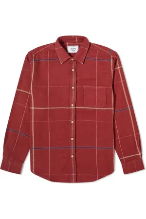 Portuguese Flannel Koszule, Mężczyzna, Czerwony, S, Bawełna, Bordowy Koszula w Kratę