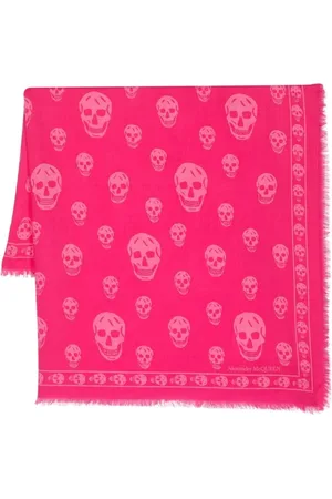 Alexander McQueen Akcesoria, Kobieta, Różowy, ONE SIZE, Fuchsia Wełniany Szal w Dzianinę