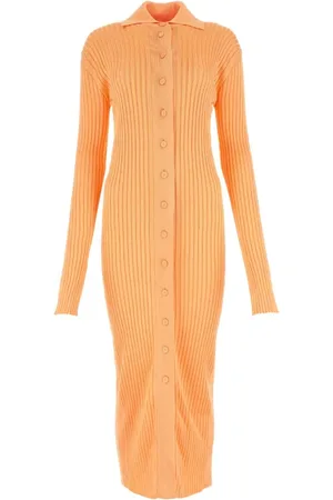 Jil Sander Sukienki, Kobieta, Pomarańczowy, S, Pastelowa Pomarańczowa Sukienka Koszulowa