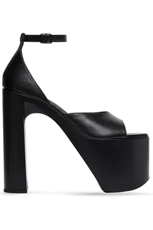 Balenciaga Buty, Kobieta, Czarny, 38 EU, Len, Sandał z miękkiej skóry cielęcej z regulowanym paskiem