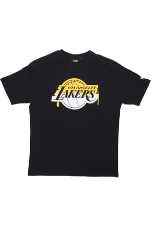 New Era Koszulki, Mężczyzna, Czarny, L, NBA Drip Logo Tee - Czarny/Złoty
