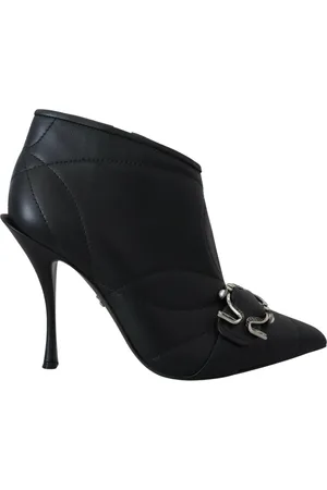 Dolce & Gabbana Buty, Kobieta, Czarny, 39 EU, Czarne Devotion Pikowane Buty na kostkę z klamrą