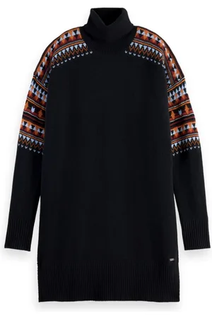 Scotch&Soda Swetry, Kobieta, Niebieski, M, Wygodna Sukienka Z Dzianiny