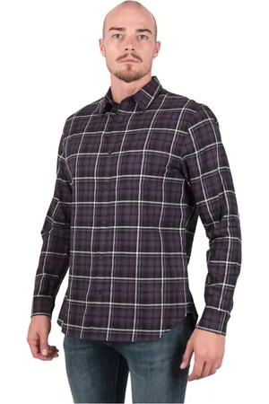 Vince Koszule, Mężczyzna, Fioletowy, M, Stylowa koszula Berkeley Plaid L/S