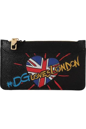 Dolce & Gabbana Akcesoria, Kobieta, Czarny, ONE SIZE, Czarny Skórzany Portfel Damski London
