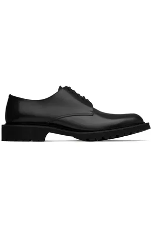 Saint Laurent Buty, Mężczyzna, Czarny, 40 1/2 EU, Czarne Sznurowane Derby z Podeszwą z Gumy