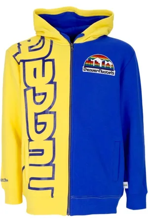 Mitchell & Ness Bluzy, Mężczyzna, Niebieski, S, Bluza z zamkiem