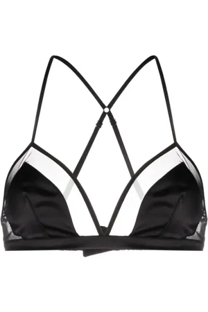 Dolce & Gabbana Koszulki, Kobieta, Czarny, M, Tiul, Czarny biustonosz z tiulu i satyny