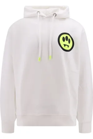 BARROW Bluzy, Mężczyzna, Biały, M, Bawełniany sweter z nadrukiem logo