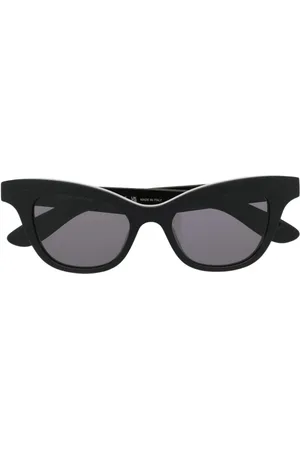 Alexander McQueen Akcesoria, Kobieta, Czarny, ONE SIZE, Czarne Okulary Przeciwsłoneczne w Kształcie Kociego Oka