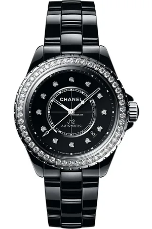 CHANEL Akcesoria, Kobieta, Czarny, ONE SIZE, J12 Automatyczny Czarny Zegarek Ceramiczny
