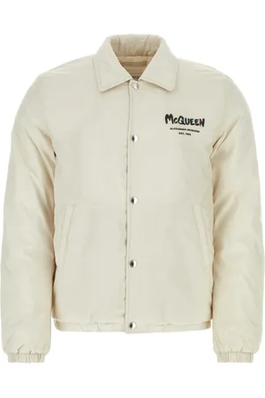 Alexander McQueen Kurtki, Mężczyzna, Beżowy, L, Stylowa Piaskowa Kurtka z Podszewką