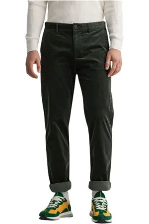 GANT Spodnie, Mężczyzna, Zielony, W31, Bawełna, Allister Corduroy Chino