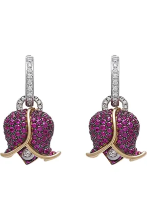 CHANTECLER Akcesoria, Kobieta, Żółty, ONE SIZE, Kolczyki w kształcie dzwonków z 0,48 CT diamentem