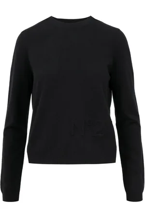 Nº21 Swetry, Kobieta, Czarny, 2XL, Czarny Sweter z długimi rękawami