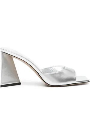 The Attico Buty, Kobieta, Szary, 37 EU, Bawełna, Srebrne Mini Devon Mule