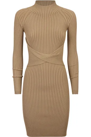 DION LEE Sukienki, Kobieta, Beżowy, M, Nylon, Knitted Sukienki