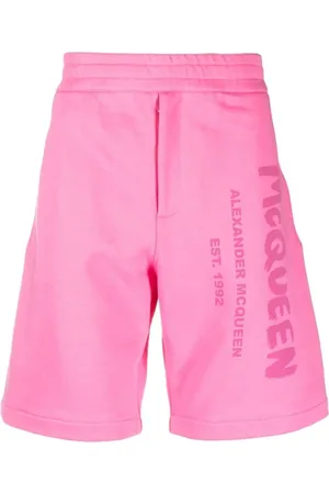 Alexander McQueen Szorty, Mężczyzna, Różowy, L, Różowe Spodenki z Logo z Bawełny