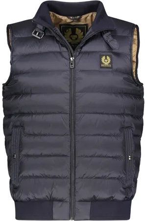 Belstaff Kurtki, Mężczyzna, Niebieski, S, Puchowa kamizelka z kołnierzem