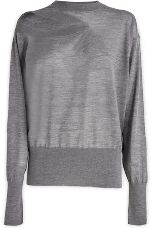 Stella McCartney Swetry, Kobieta, Szary, M, Wełna, Sweter z okrągłym dekoltem