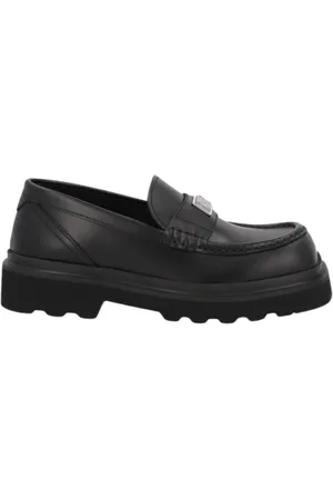 Dolce & Gabbana Buty, Kobieta, Czarny, 36 EU, Czarne Sandały z Plakietką ze Skóry