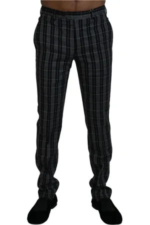 Bencivenga Spodnie, Mężczyzna, Szary, S, Szare Spodnie Chino Slim Fit w Kratę