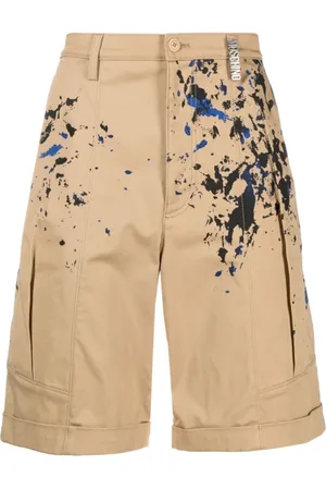 Moschino Szorty, Mężczyzna, Beżowy, M, Beżowe Szorty z Malarskim Wzorem