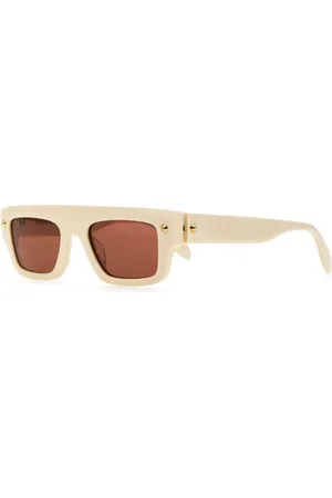 Alexander McQueen Akcesoria, Kobieta, Beżowy, ONE SIZE, Stylowe okulary przeciwsłoneczne dla kobiet