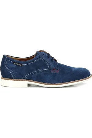 Mephisto Buty, Mężczyzna, Niebieski, 41 EU, Zamsz, Niebieskie Zamszowe Buty Męskie na Sznurowadła