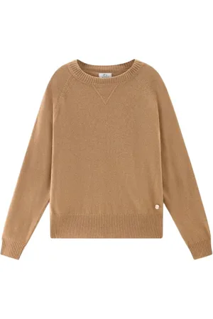 Woolrich Swetry, Kobieta, brązowy, L, Wełna, Klasyczny sweter z okrągłym dekoltem
