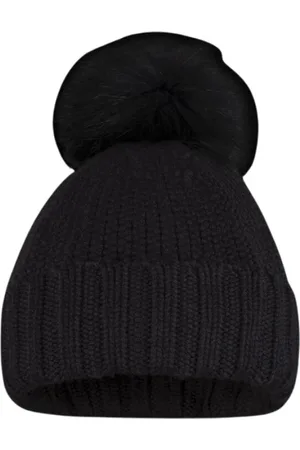 MOORER Akcesoria, Kobieta, Czarny, ONE SIZE, Czapka z pomponem z wełny merino