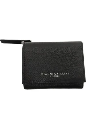 Gianni chiarini Akcesoria, Kobieta, Czarny, ONE SIZE, Czarny portfel trifold z kieszenią na zamek