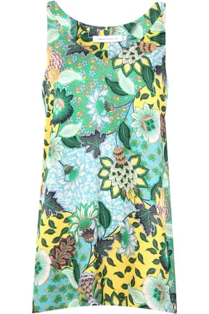 SIMONA CORSELLINI Koszulki, Kobieta, Zielony, S, Sleeveless Tops