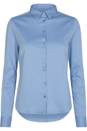 Mos Mosh Bluzki, Kobieta, Niebieski, S, Jasnoniebieska Tina Koszulowa Bluza