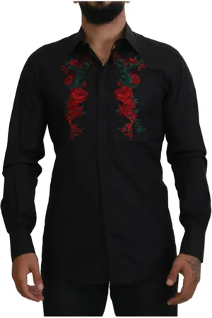 Dolce & Gabbana Koszule, Mężczyzna, Czarny, L, Elegancka Skórzana Torba na Ramię z Złotymi Elementami