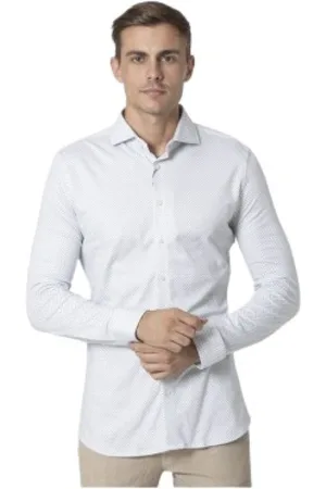 DESOTO Koszule, Mężczyzna, Biały, XL, Biała koszula w kwadratowe wzory Luxury Line