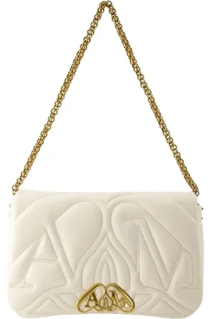 Alexander McQueen Torebki, Kobieta, Beżowy, ONE SIZE, Beżowa Torba Crossbody z Łańcuchem