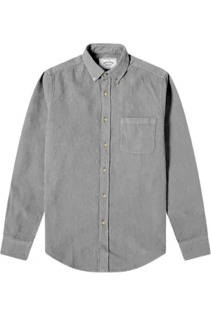 Portuguese Flannel Koszule, Mężczyzna, Szary, L, Jasnoszara Koszula z Sztruksu