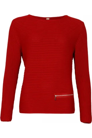 Skovhuus Swetry, Kobieta, Czerwony, 2XL, Sweter z okrągłym dekoltem