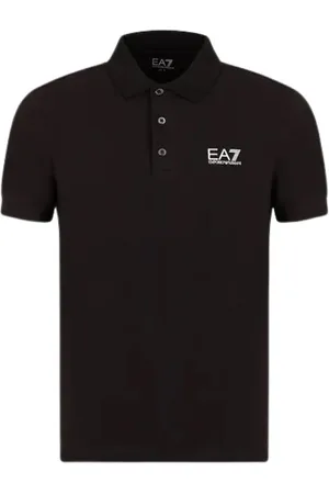 EA7 Koszulki, Mężczyzna, Czarny, L, Bawełna, Koszulka Polo