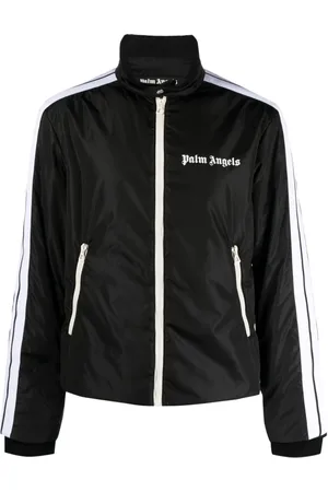 Palm Angels Bluzy, Mężczyzna, Czarny, S, Poliester, Czarna lekka kurtka puffer track