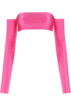 Andamane Koszulki, Kobieta, Różowy, S, Nylon, Uzobiony nylonowy top