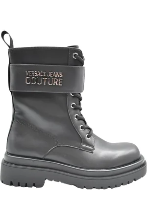 VERSACE Buty, Kobieta, Czarny, 40 EU, Czarne Buty na Sznurowadła dla Kobiet