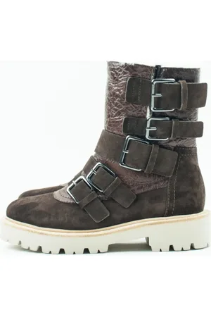 Kennel & Schmenger Buty, Kobieta, brązowy, 39 EU, Skóra, Militarny Styl Brązowy Skórzany But