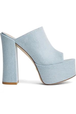 Stuart Weitzman Buty, Kobieta, Niebieski, 38 EU, Denim, Vintage Denim Platform Slide
