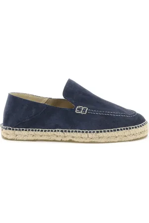 MANEBI Buty, Mężczyzna, Niebieski, 44 EU, Zamsz, Mokasyny w stylu espadrylowym zamszowe